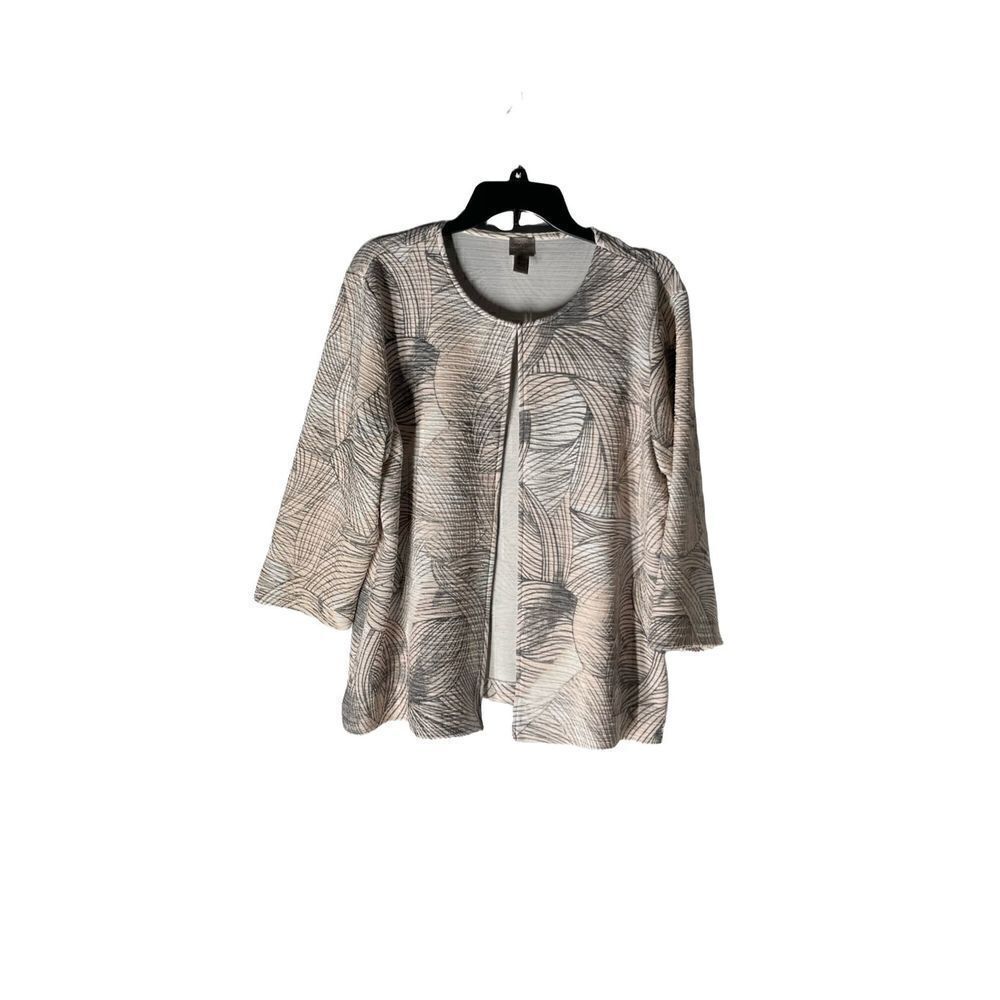 Chico’s Easywear Textured Open Front 3/4 Sleeve Jacket Size Medium (2)